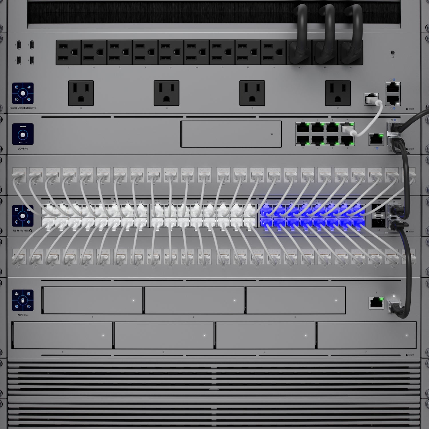 Ubiquiti UniFi Pro Max 48 – Managed Switch – 32×GbE, 16×2.5G, 4×SFP+, L3, PoE+/PoE++ 720 W, 1U, 19" Rack