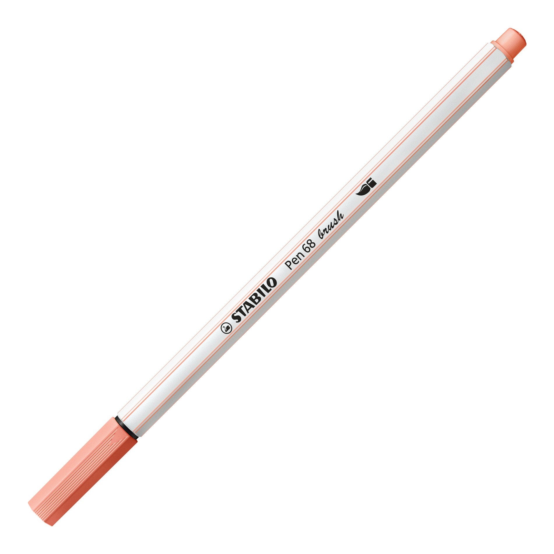 STABILO Pen 68 Brush Filzstift – Pinselspitze, wasserbasiert, Hellrosa