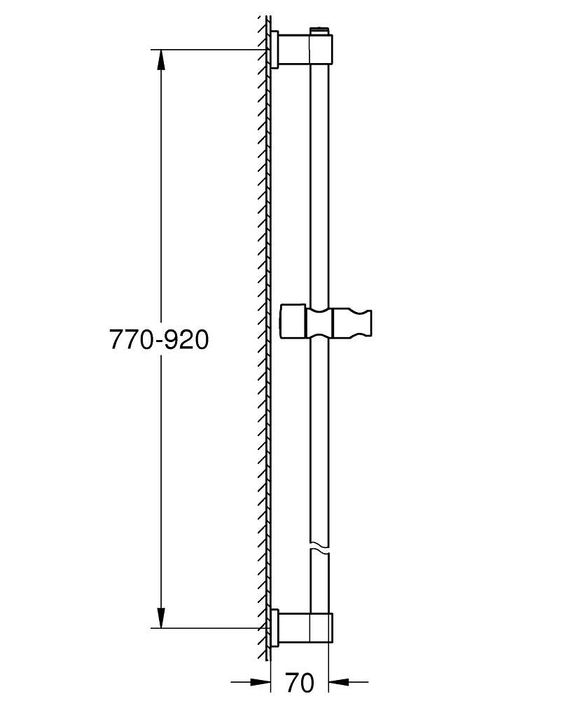 GROHE Handtuchhalter (Wand) – 92 cm, Ø2,2 cm, Metall, zum Schrauben, Schwarz matt