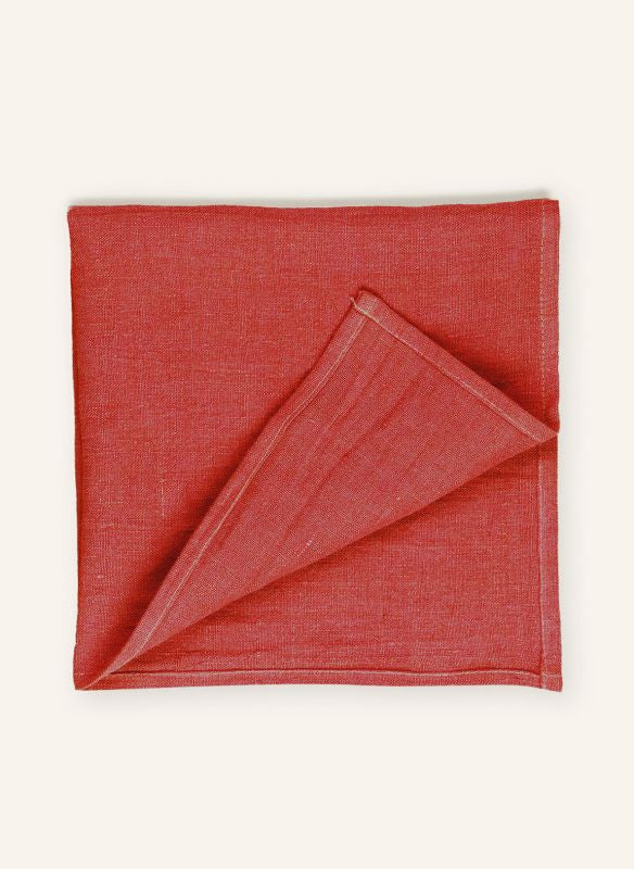 PROFLAX Stoffserviette – Rot – 40 × 40 cm, Leinen – 1er-Set