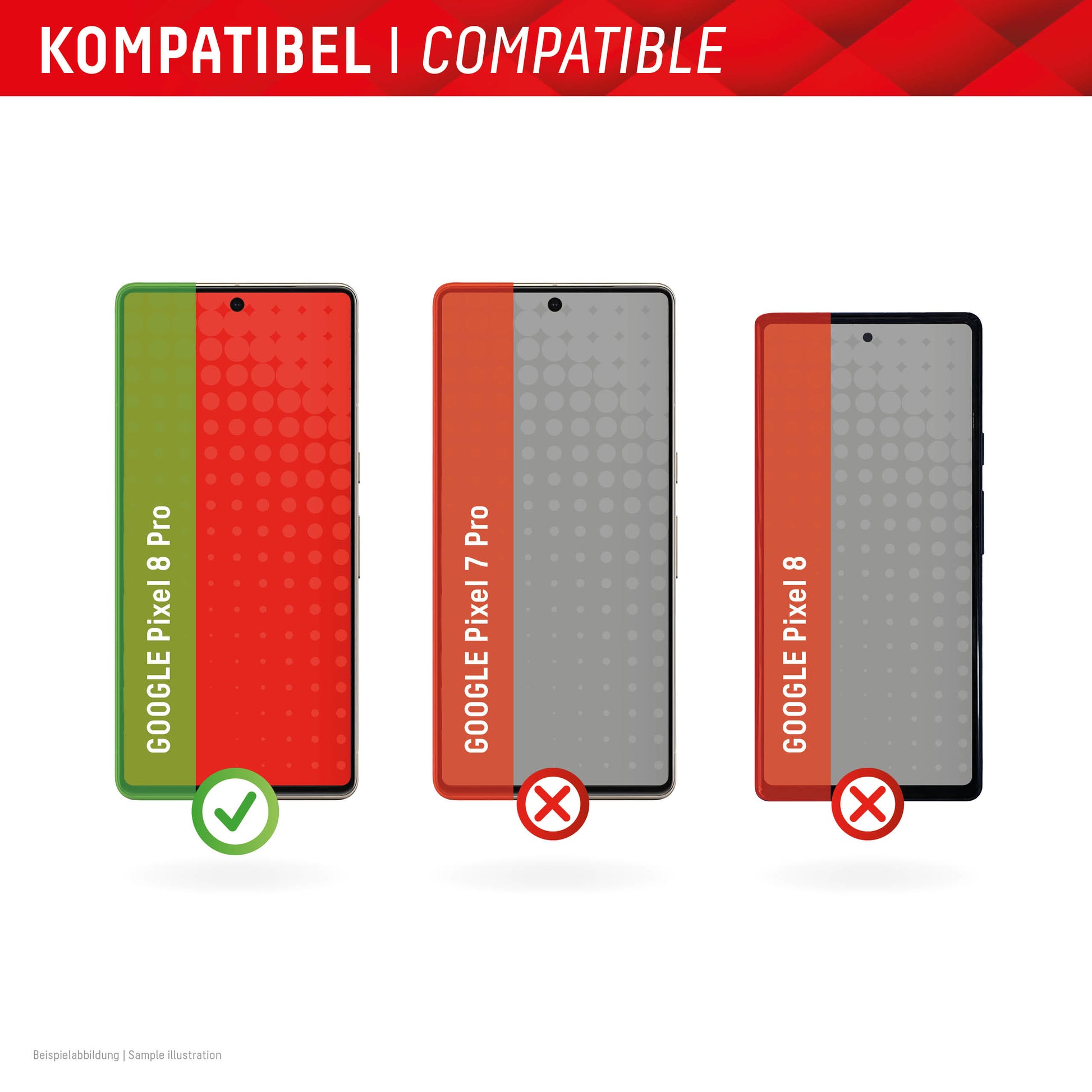 E.V.I. Backcover – für Google Pixel 8 Pro, Glas+TPU, Transparent, Displayschutz