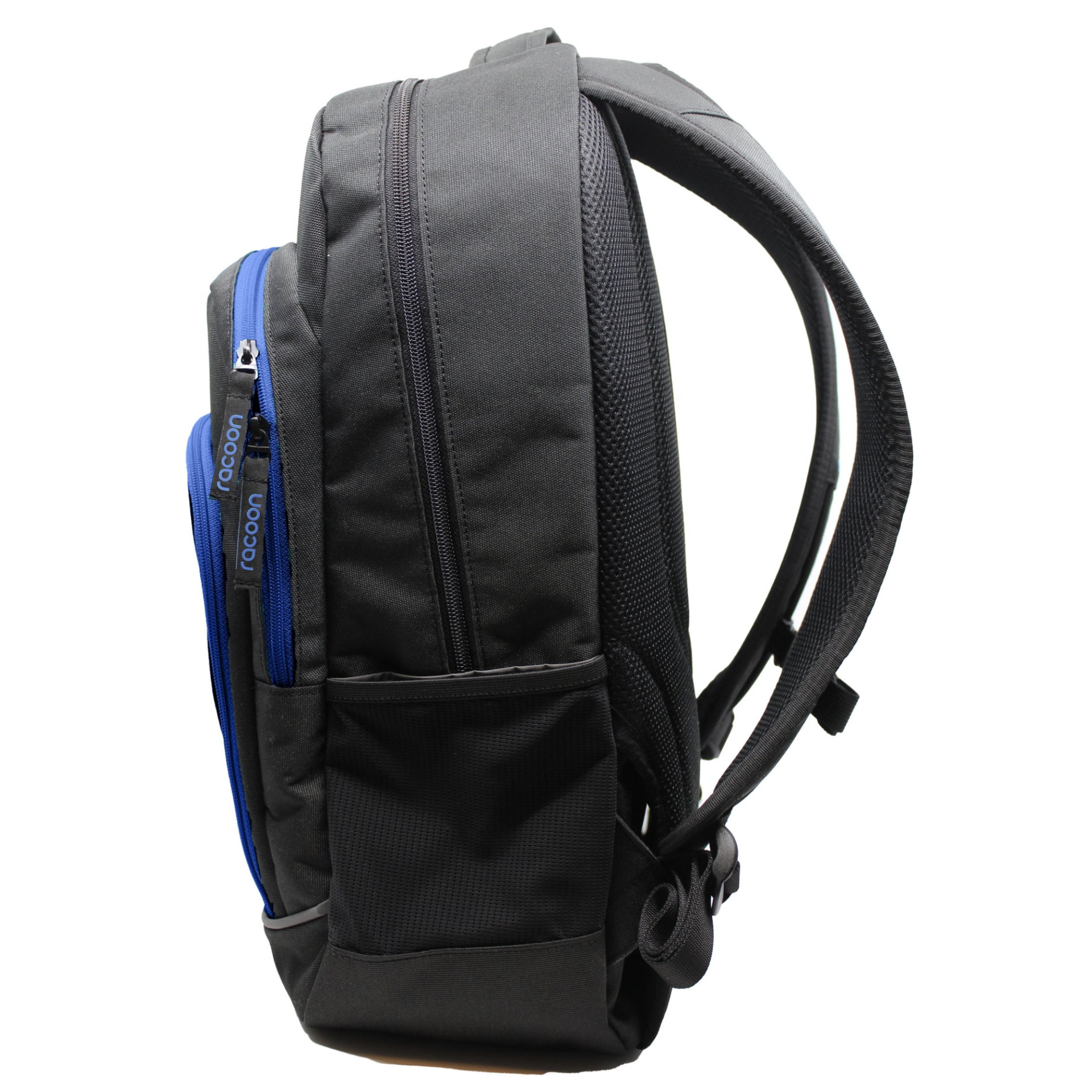 Racoon – Everyday Schulrucksack – Blau, Schwarz – Recyceltes PET – 33 × 48 × 20 cm