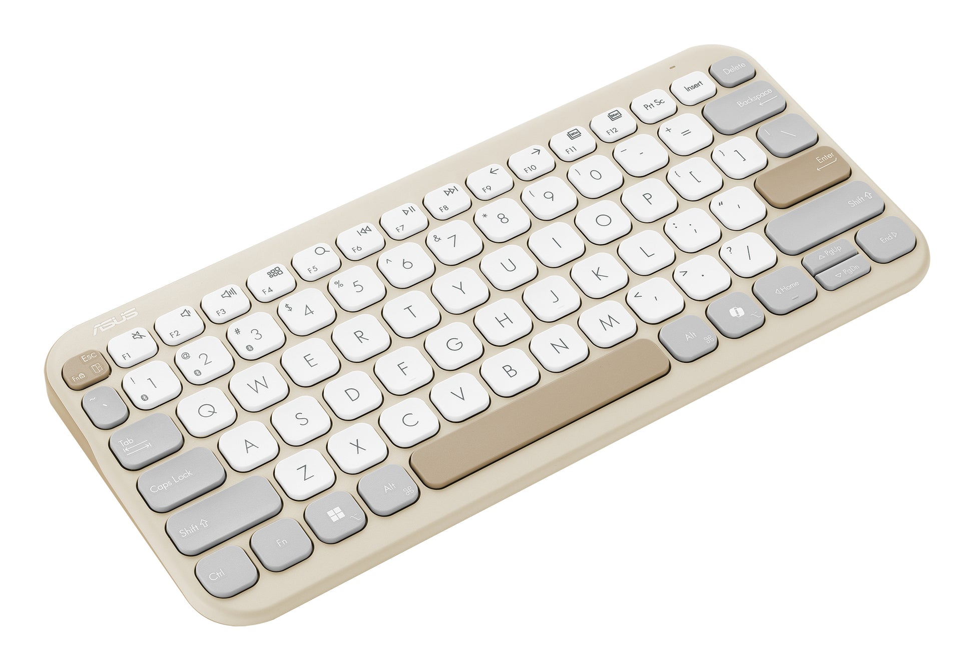ASUS KW100 – Tastatur 75% – Bluetooth 5.0 – Ohne Ziffernblock – Beige
