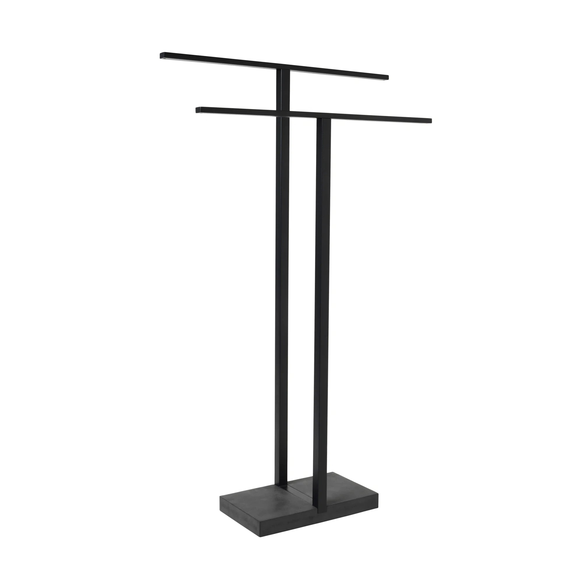 Blomus Handtuchständer Menoto – 2 Arme, 16×50×86 cm, Polystone, Stahl (pulverbeschichtet), Schwarz