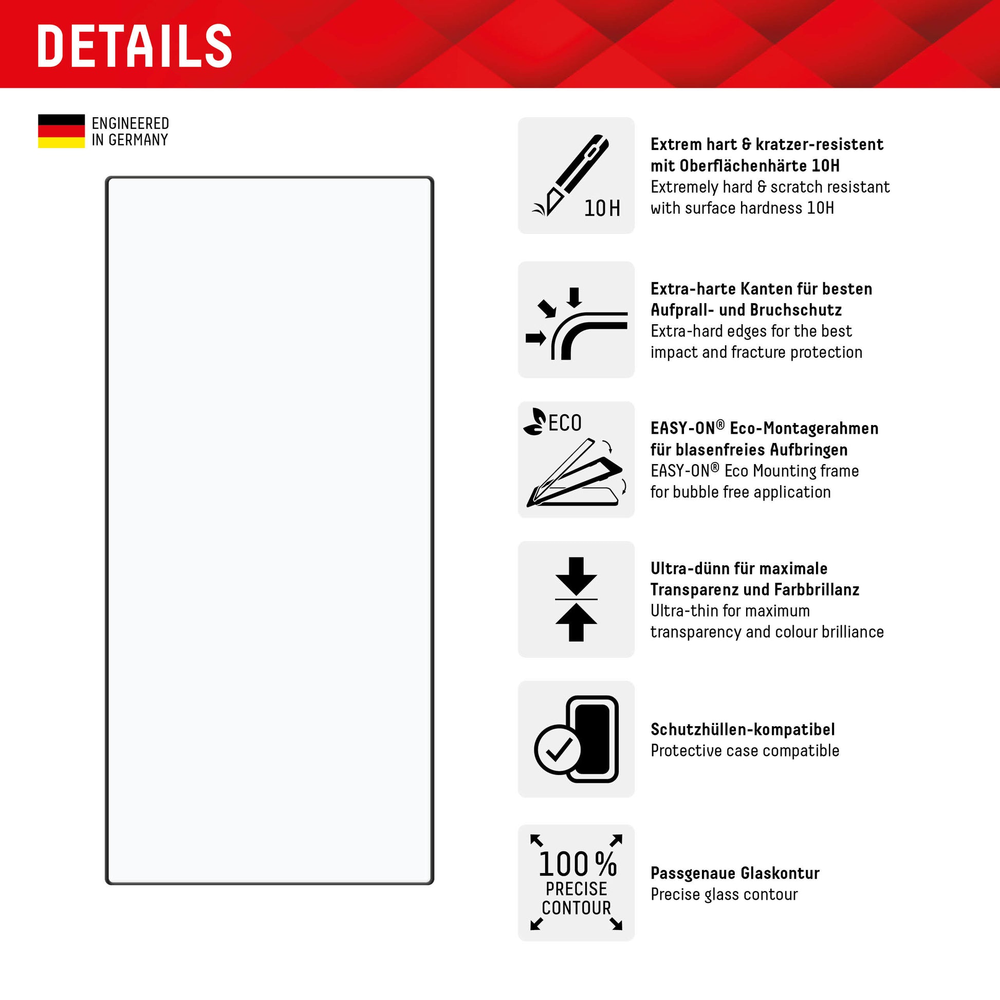 E.V.I. Backcover – für Samsung Galaxy S24 Ultra, Glas+TPU, Transparent