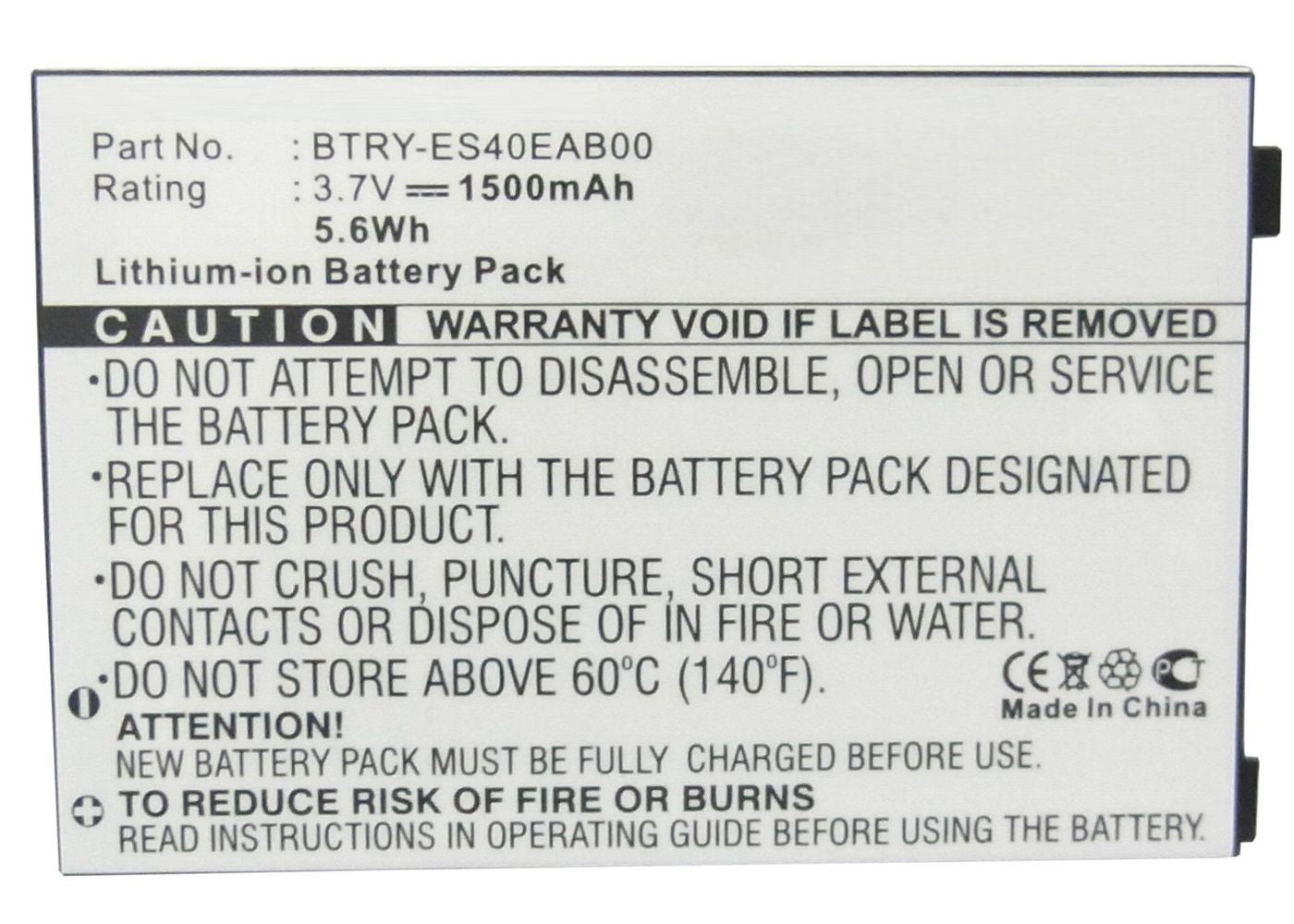 CoreParts Akku Li-Ion 3,7 V 1500 mAh, 5,5 Wh – für Zebra ES400/MC45/MC4597