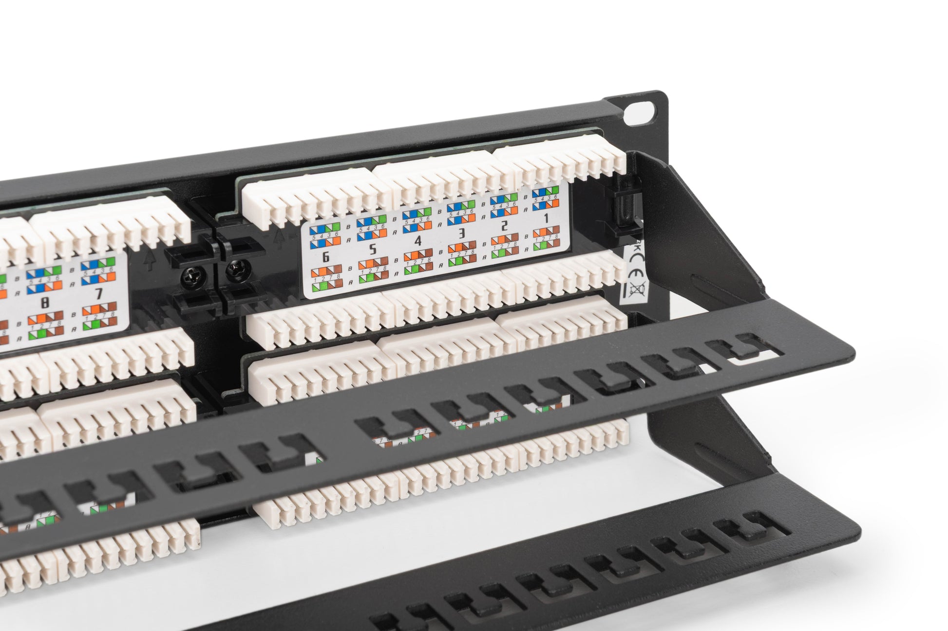 Digitus Cat 6 Patchpanel – 48× RJ‑45, Klasse E, UTP, 19", Schwarz