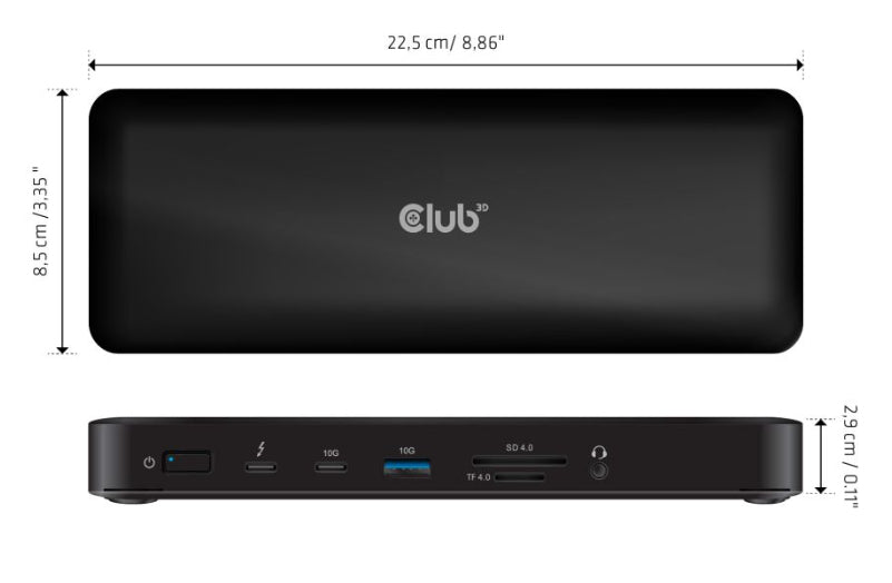 CLUB3D Club 3D CSV-1583 Dockingstation – Thunderbolt 4, 3× DP, 2× HDMI, 2× USB-A, USB-C, 2.5GbE, für Windows/Mac