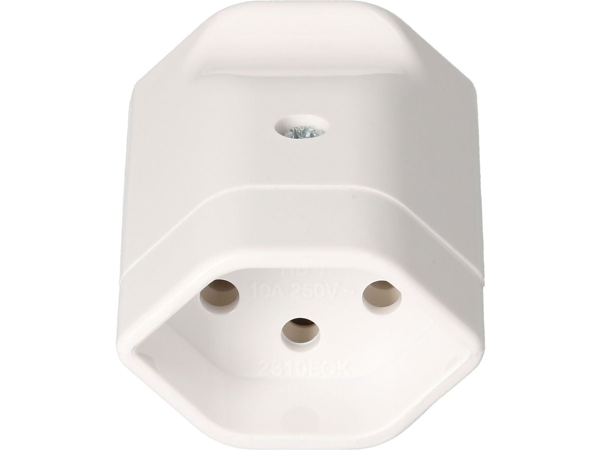 Max Hauri AG Montagekupplung T13 – 43 mm × 0,07 m, Polycarbonat, Weiss, 3-polig (geerdet), Schraubklemme