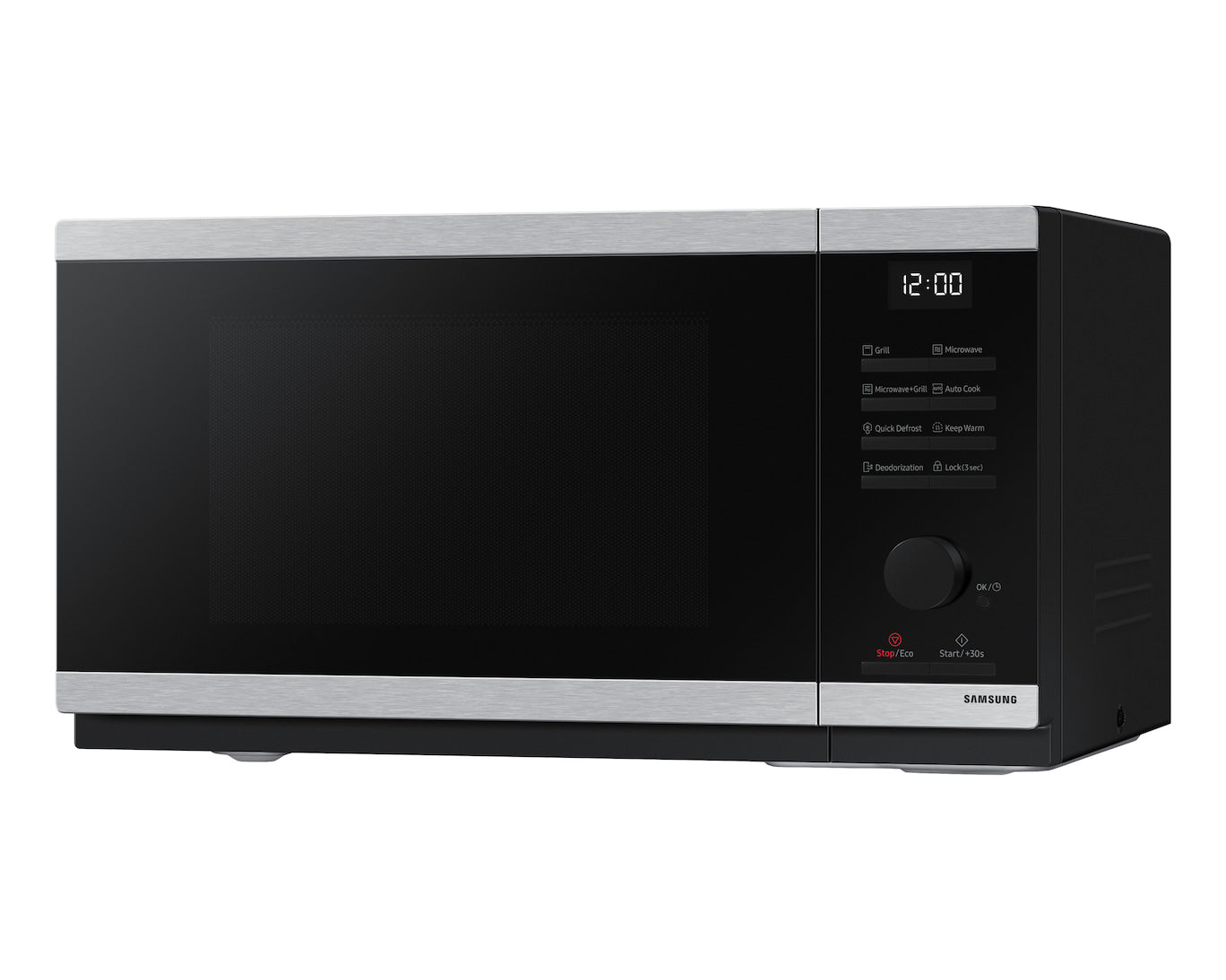 Samsung Grill-Mikrowelle MW4000D – 23 l, Keramikboden, 800 W – Schwarz/Edelstahl
