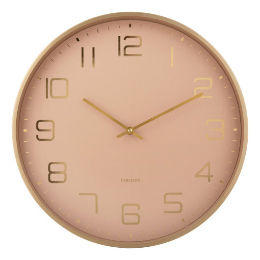 Karlsson Wanduhr Elegance Glow – Ø 40 cm, braun, Aluminium