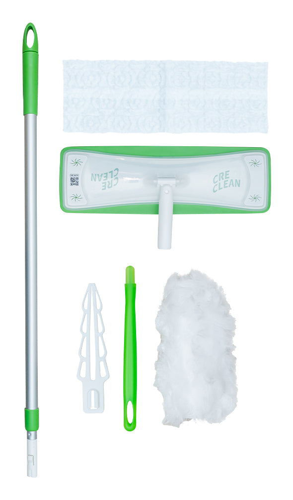 CREaCLEAN Flachwischer Boden-Starterkit XL – 37 cm – Aluminium, Polyester