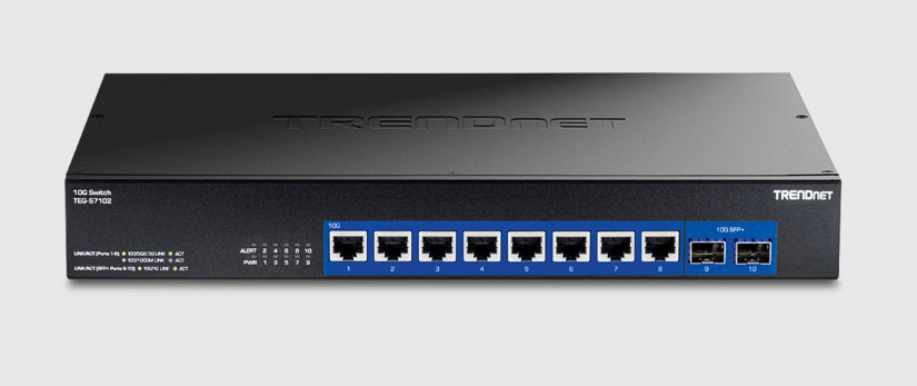 TRENDnet TEG-S7102 – Unmanaged Switch – 8×10G, 2×SFP+, 19" Rack
