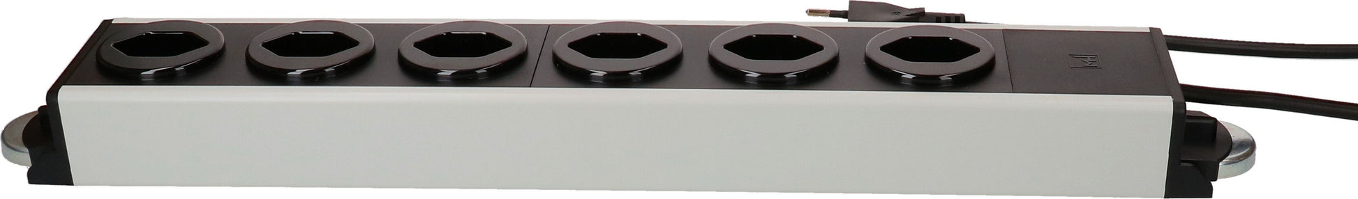 Max Hauri AG Max Hauri Power Line Steckdosenleiste – 6× T13, 1,5 m, ohne Schalter, mit Überstromschutz, grau/schwarz