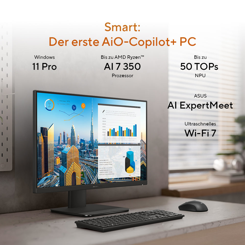 Asus All-in-One – 23,8" Full HD, AMD Ryzen AI 5 330, 16 GB RAM, 512 GB SSD, Windows 11 Pro