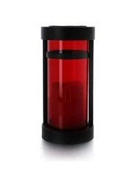 Balthasar Dekorative Aussenleuchte – Warmweiss – Solarbetrieb – Flackernd, 6 h Laufzeit – Rot – Glas, Metall