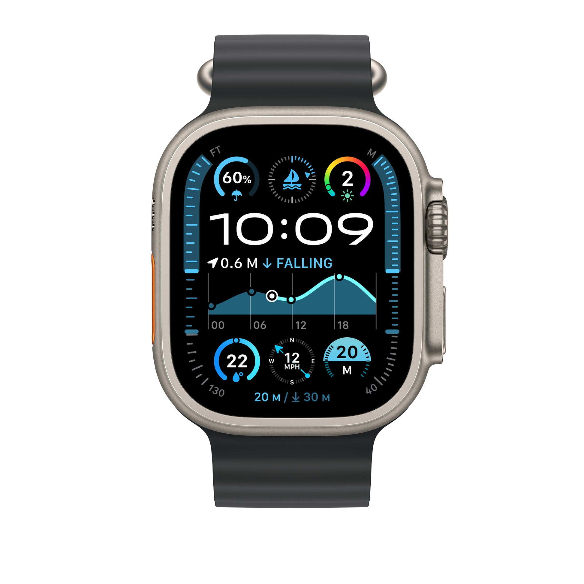 Apple Ocean Band Ext – Armband – für Apple Watch 49 mm, Grau, Elastomer (TPR)