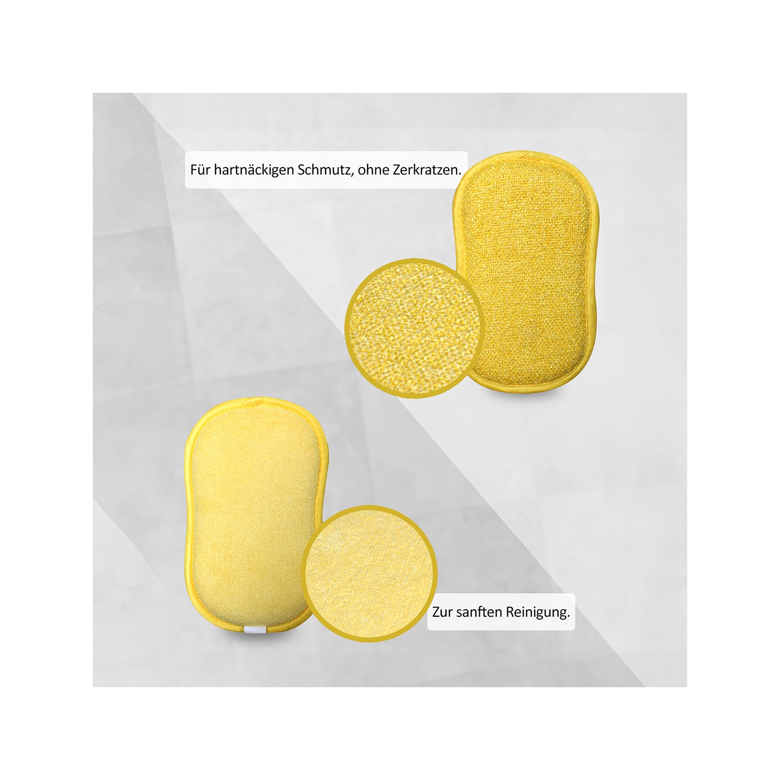 Genius Mikrofaser-Schwamm 2-in-1 – Oval, für Küche, mehrfarbig, 5 Stk.