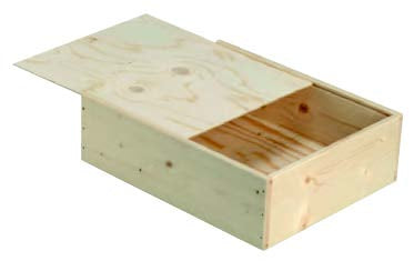 Weizenkorn Weinkiste – 35,3 × 28,8 × 10,8 cm, Holz (Fichte), Beige, für 3 Flaschen