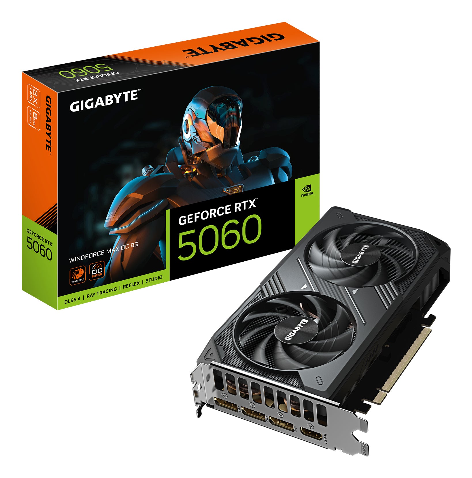 GIGABYTE GV-N5060WF2MAX OC-8GD – PCIe Grafikkarte – 3×DisplayPort, 1×HDMI, PCIe 5.0, 8 GB GDDR7, 109 W
