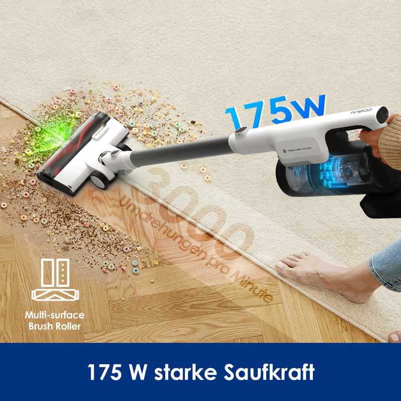 Tineco Akkustaubsauger PURE ONE Station 5, 2-in-1 – 70 min, 500 W, Behälter 0,45 l