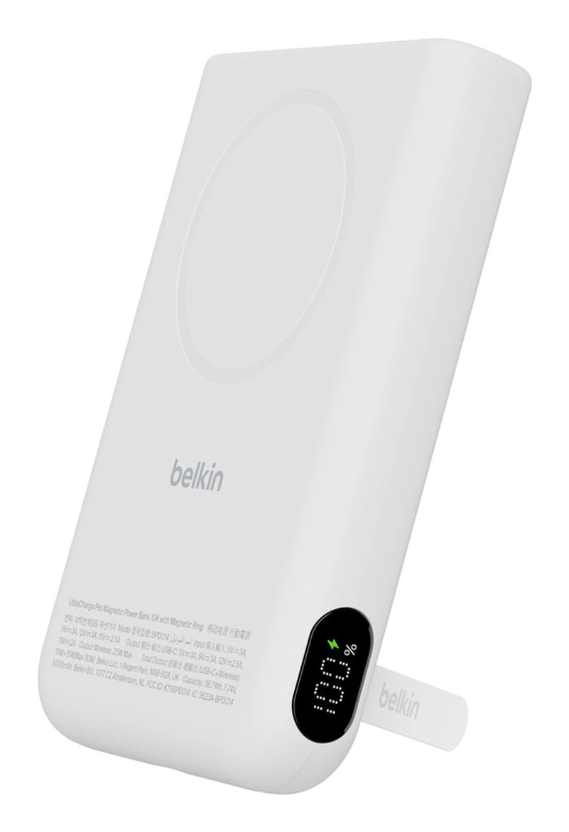 Belkin MagSafe Powerbank 10'000 mAh – 30 W PD, Wireless 25 W, 1× USB-C, Weiss