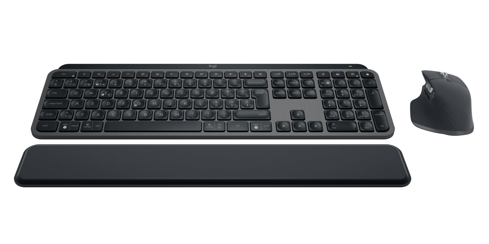 Logitech MX – Tastatur, kabellos (Bluetooth/2,4 GHz), DE-Layout (DE) – für Windows & iOS