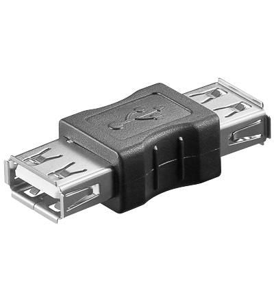 Microconnect Adapter USB-A zu USB-A – USB 2.0, weiblich zu weiblich – Schwarz