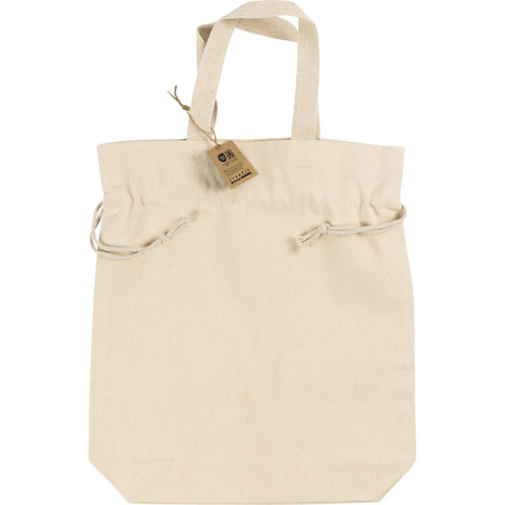 Creativ Company Stofftasche Baumwolle, beige, 340×400×80 mm, Kordelzug