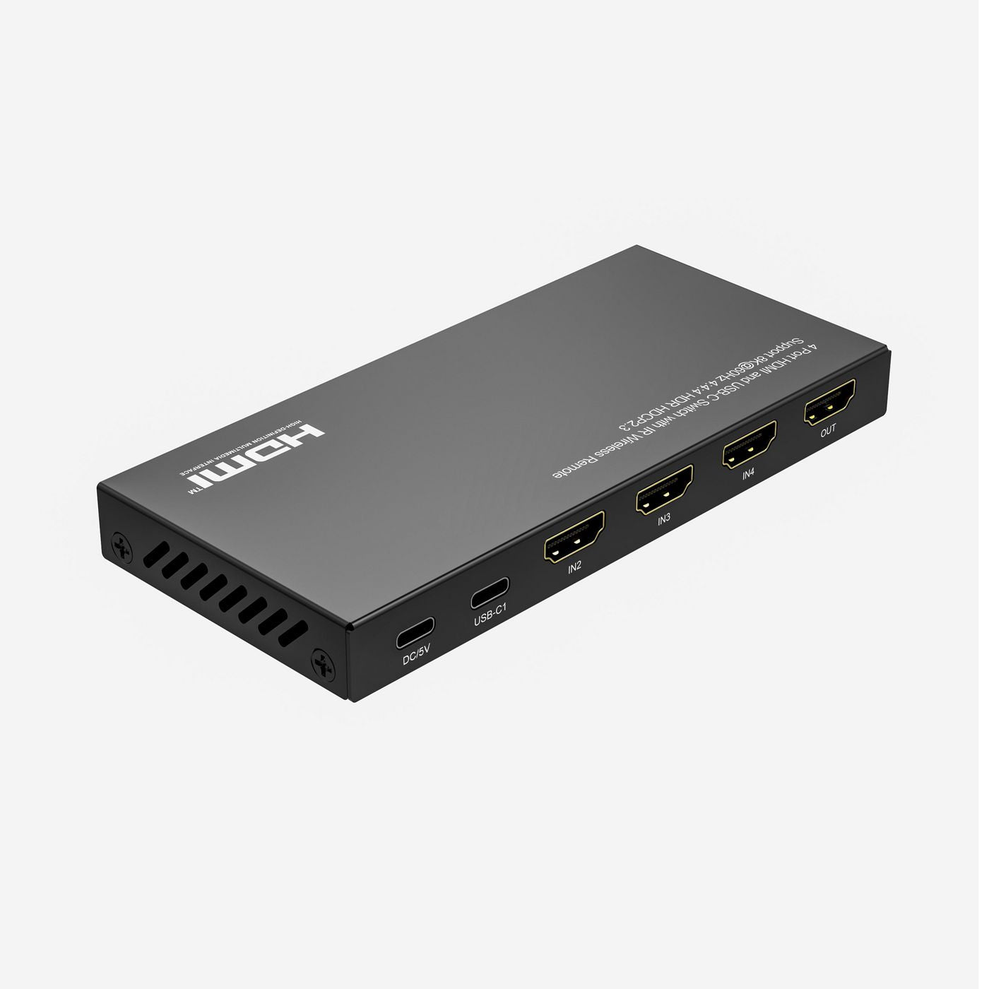 Microconnect USB-C und HDMI Switch – 4×1 HDMI-Matrix, 8K60, Fernbedienung