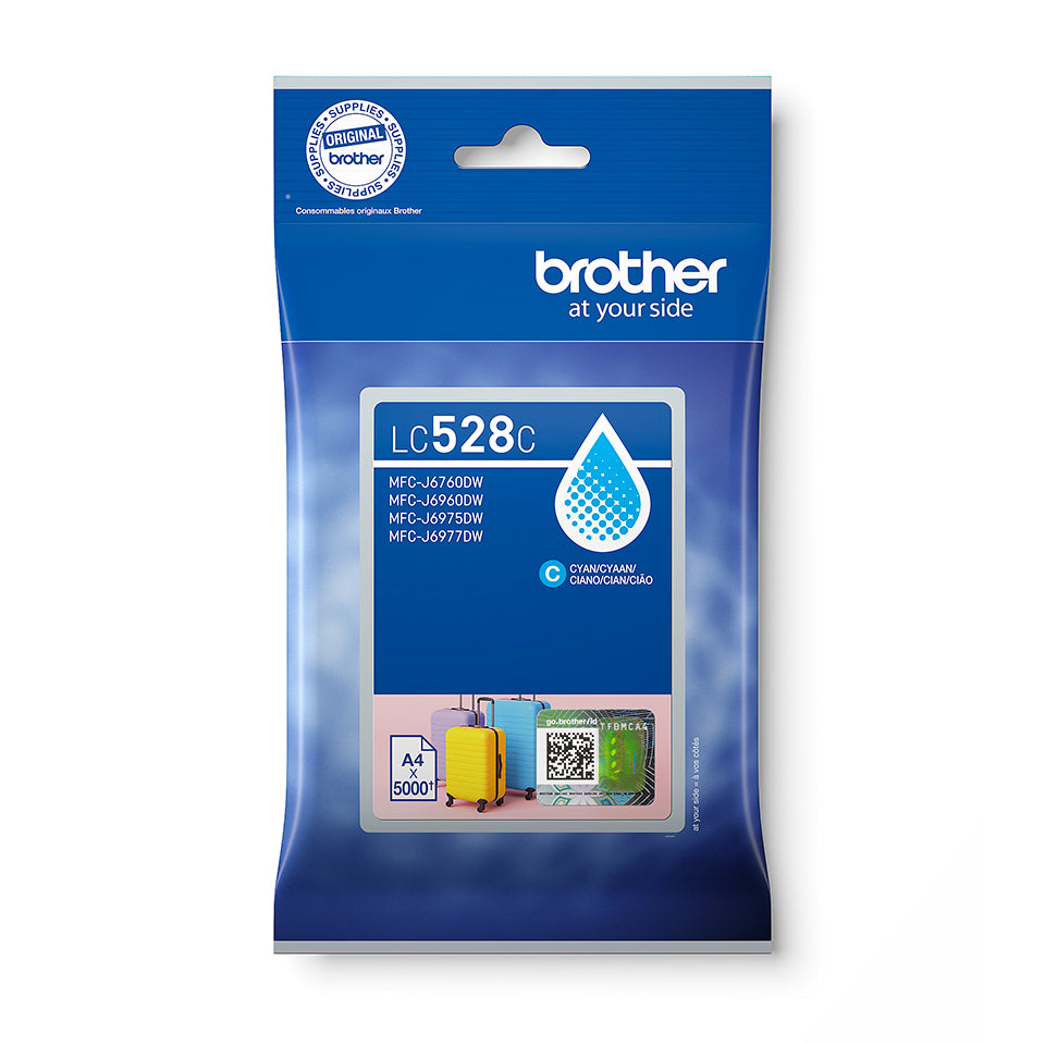 Brother LC528C Cyan Tintenpatrone (Original) – 5'000 Seiten – für MFC-J6760DW/MFC-J6960DW