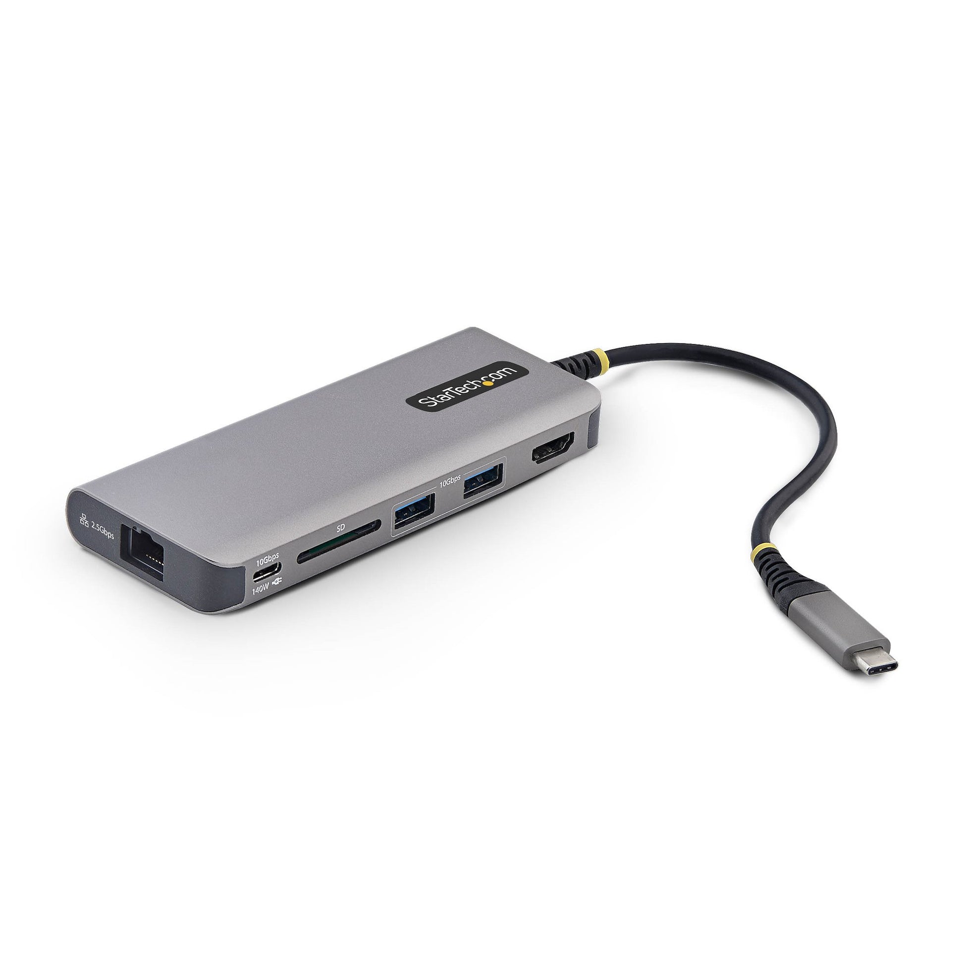 StarTech.com 177B-USBC-MULTIPORT USB-Hub – USB-C, 1× HDMI, 2× USB-A, 140 W PD, 2.5GbE, für Windows/Mac/iPadOS