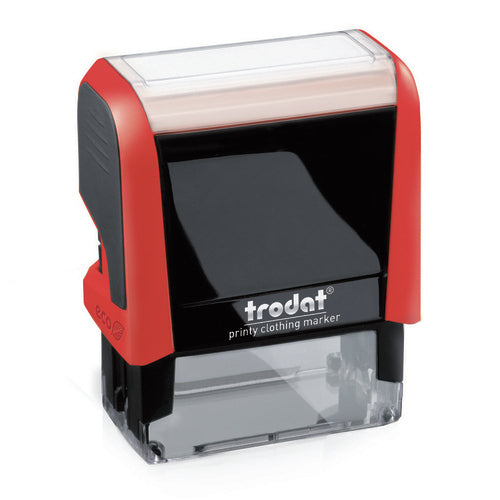 Trodat Motivstempel – Textstempel für Textilien, 13 × 37 mm, inkl. Austauschkissen