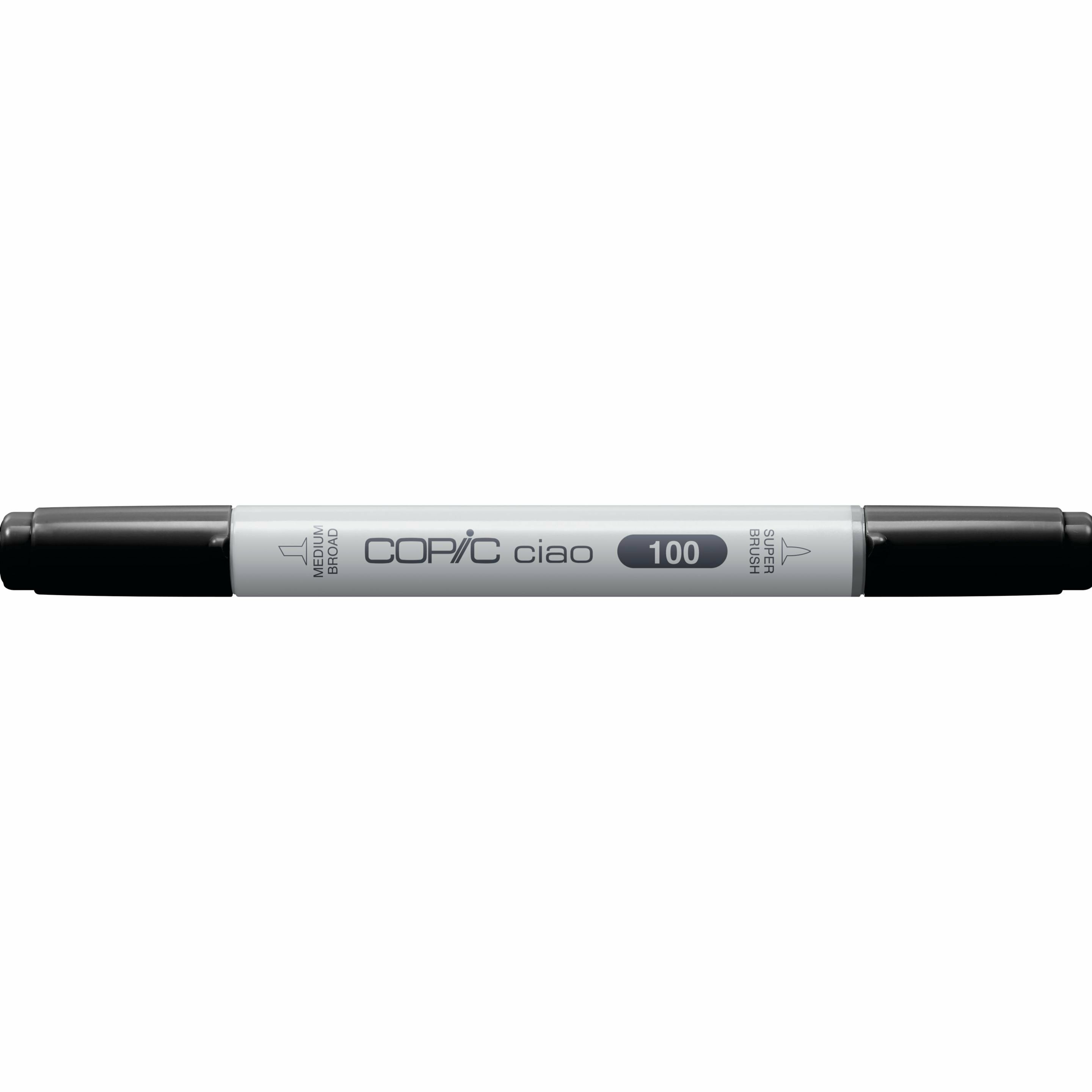 Copic Ciao Brush Pen, Doppelspitze – Kombi (Pinsel/Keil), acrylbasierte Tinte, schwarz