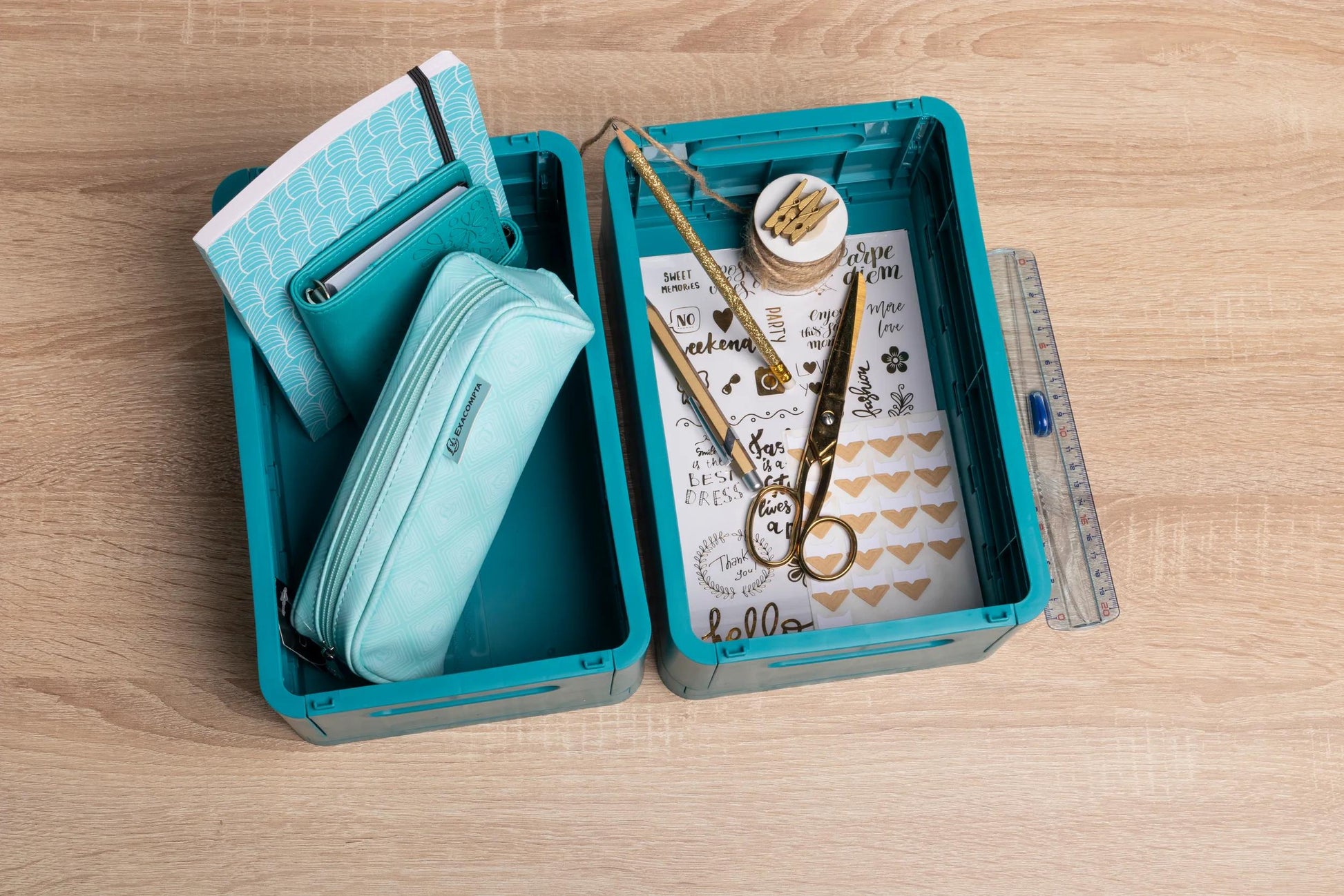 Exacompta Smart Case Midi Aufbewahrungsbox B 276 × H 120 × T 188 mm – für A5+, faltbar, blau