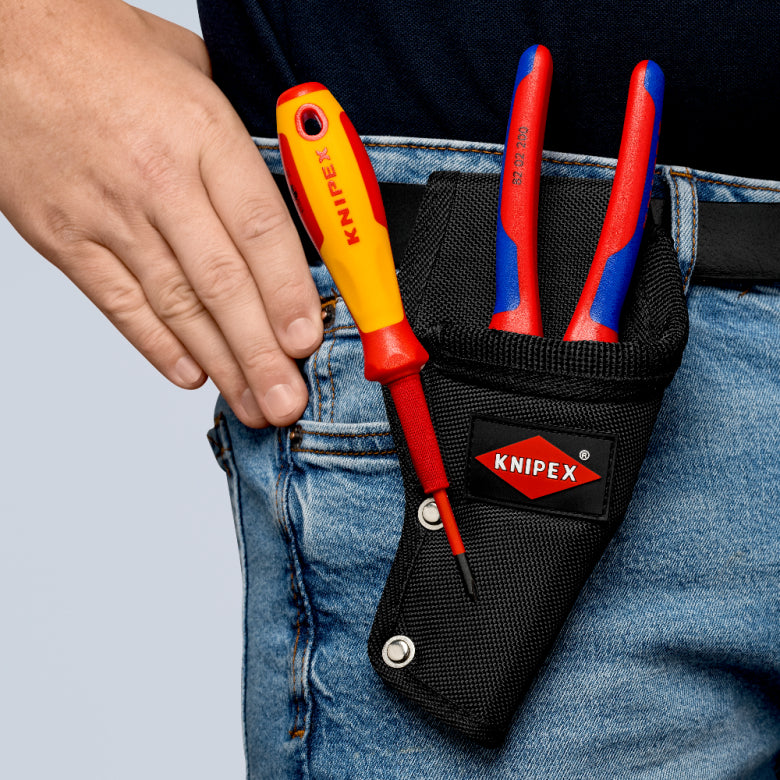 Knipex Gürteltasche Schraubendreher-Halter – Schwarz, Polyester, B 40 × H 215 × T 110 mm, für Zange, Scheren