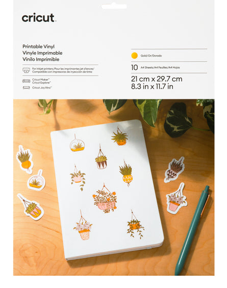 Cricut Vinylfolie – für Cricut JOY Xtra Schneideplotter, A4 (210 × 297 mm), 10 Blätter