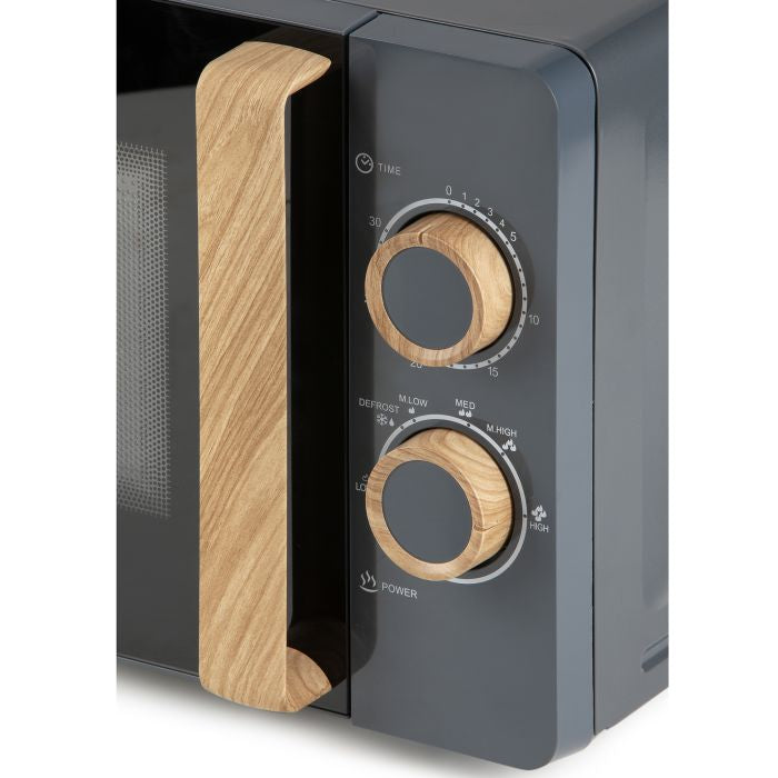 Domo Solo-Mikrowelle DO3320 – 20 l – 700 W – schwarz/holz