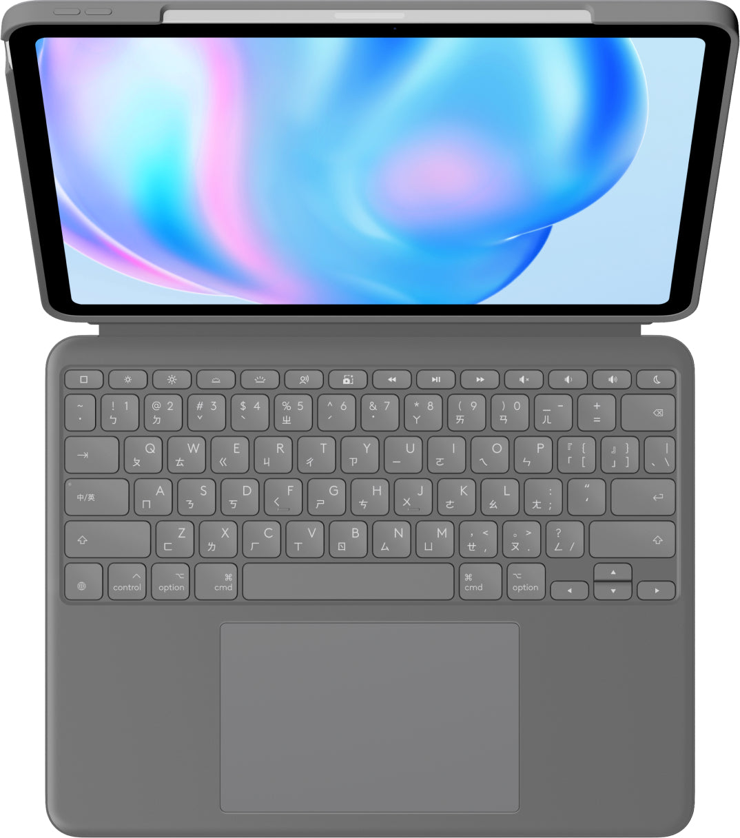 Logitech Combo Touch QWERTZ Schweizer Tablet- & Notebook-Tasche – für iPad mit Smart Connector, Grau
