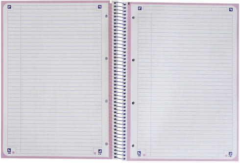Oxford Spiralbuch – A4+ – mikroperforiert, 4-fach gelocht, Write & Erase-Innenseite, Sicherheits-Spirale, lila