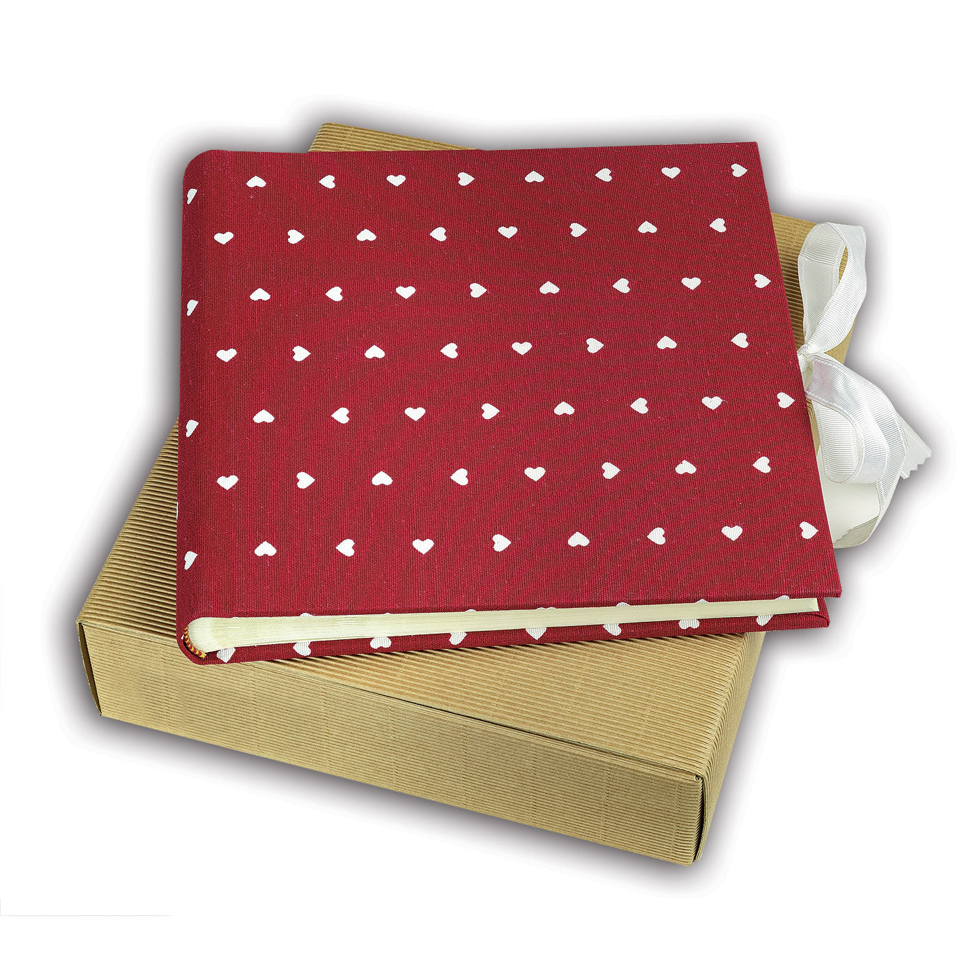 ZEP EIBERT Gästebuch – Pergaminzwischenblätter – 60 Seiten – 250 × 250 mm – Gebunden, Rot