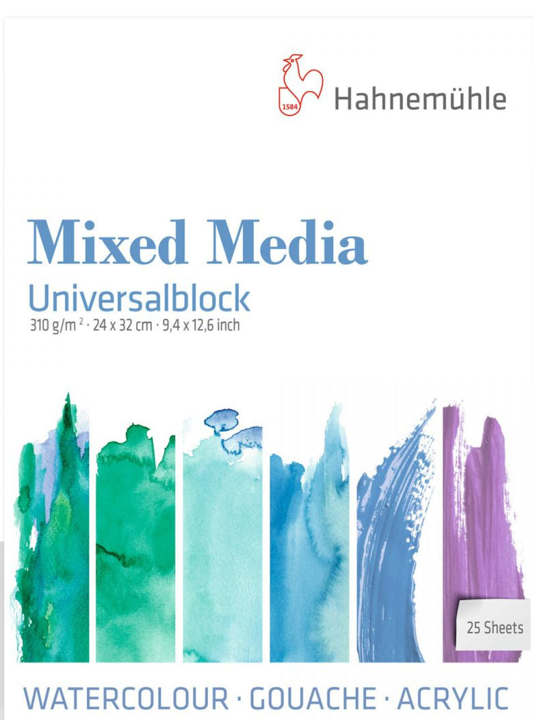 Hahnemühle Universalblock Skizzenblock – 24 × 32 cm – 310 g/m² – geleimt – 25 Blatt, weiss