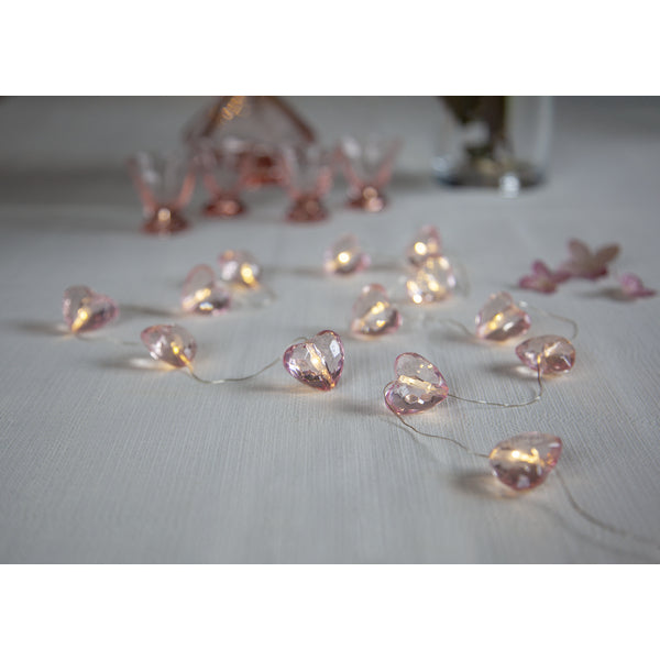 Star Trading Lichterkette – Starterset, 165 cm, 0,14 W, Warmweiss, Rosa, Timer, Batteriebetrieb