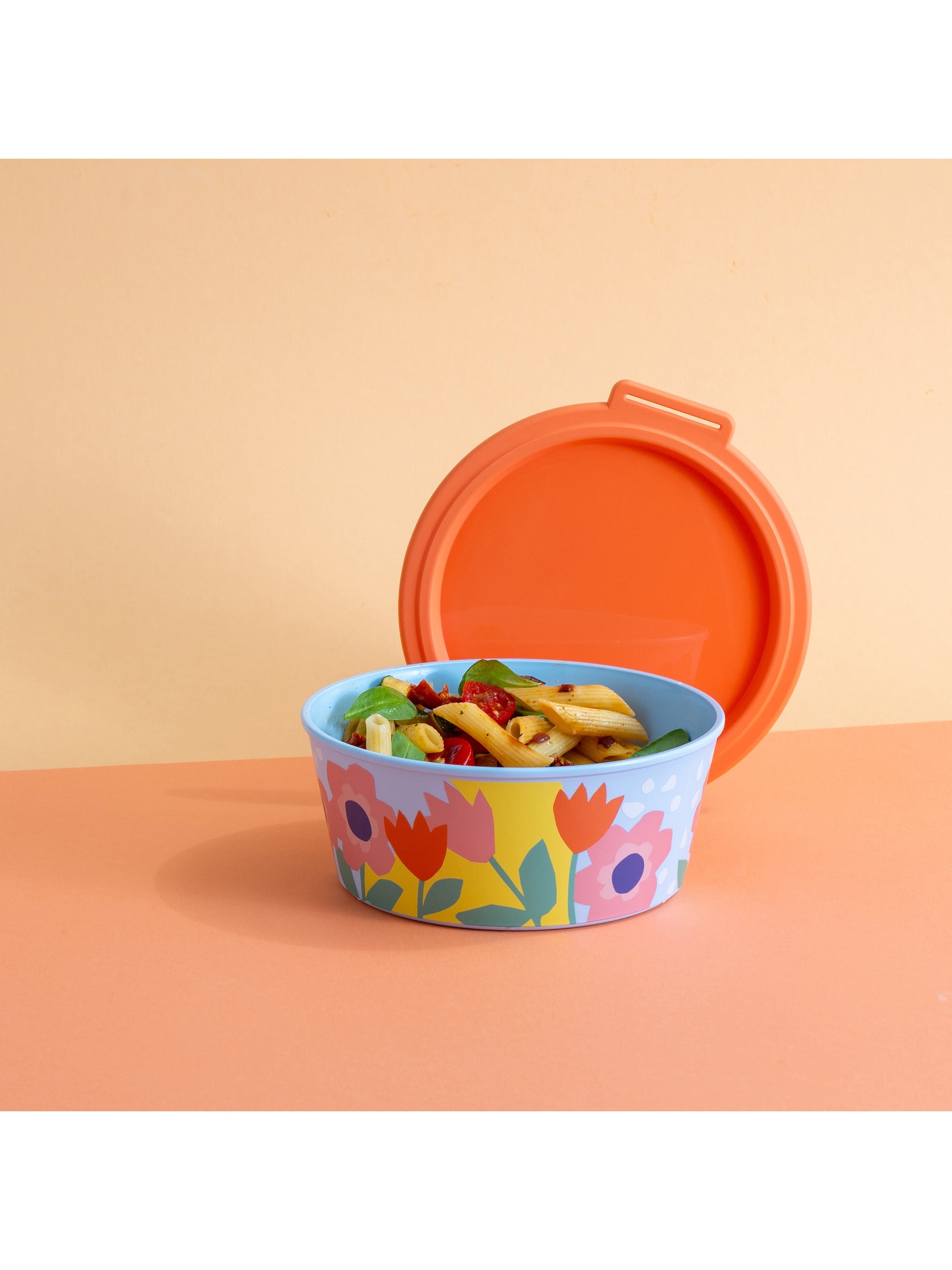 Koziol Schale Nora Blooms – 1,3 l, Ø 18,8 cm, Kunststoff (biozirkulär), mit Deckel, spülmaschinenfest