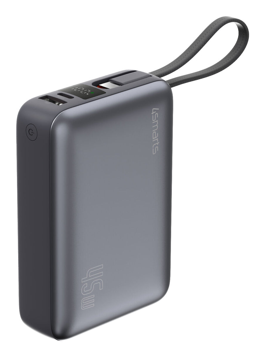 4smarts Enterprise Compact – Powerbank – 20000 mAh, PD 45 W, Anschlüsse: 1× USB-C, 1× USB-A, Grau