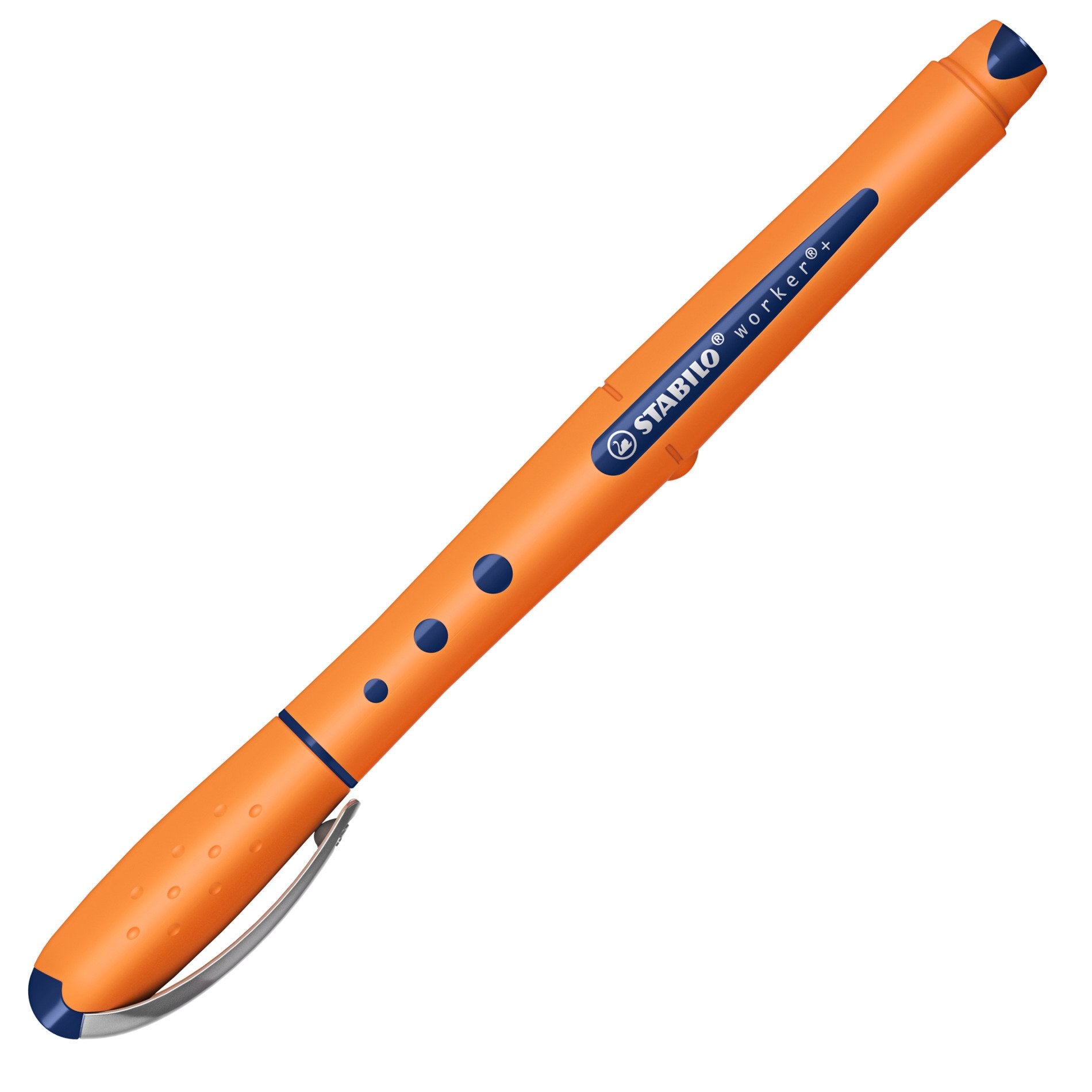 STABILO worker+ – Tintenroller, mit Kappe, 0,5 mm, blau, für Linkshänder