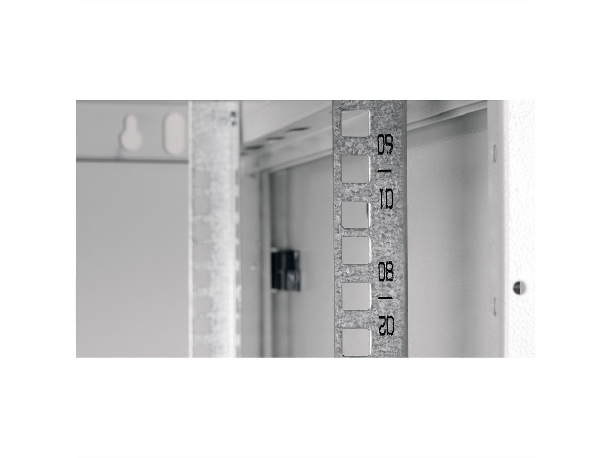 ROLINE Basic Plus – 19" Wandverteiler 9U, IP20, abschliessbar, 600 × 600 × 512 mm, lichtgrau