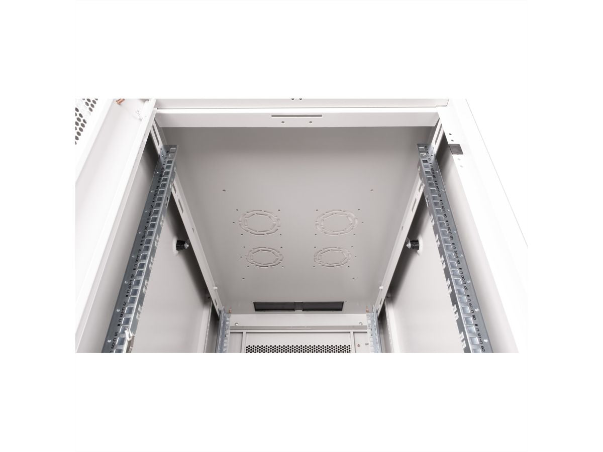 ROLINE Basic – 19" Netzwerkschrank 26U, IP20, abschliessbar, 600 × 1000 × 1300 mm, lichtgrau, Stahl