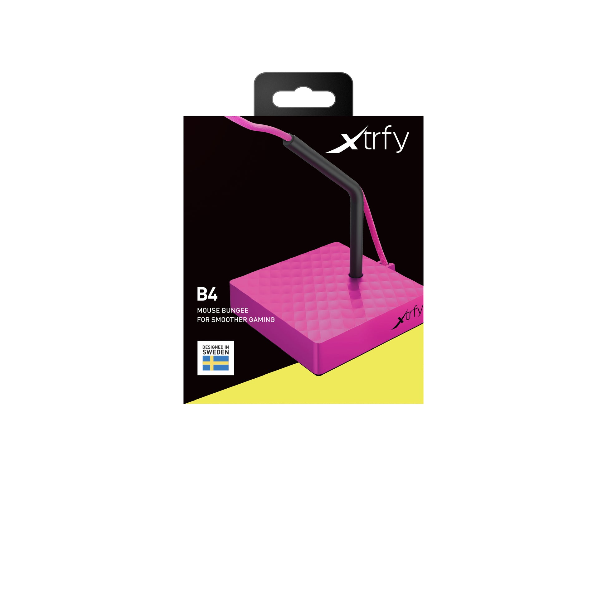 CHERRY XTRFY Kabelhalter – höhenverstellbar, Metall/Gummi/Silikon, Pink, 80 × 130 × 80 mm, 1 Stück