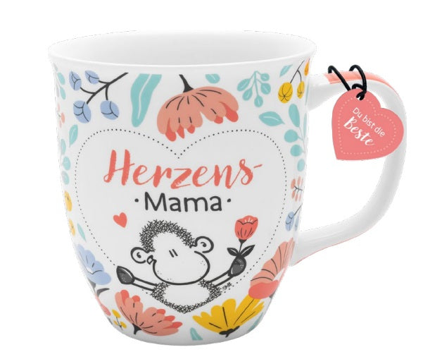 Sheepworld Kaffeetasse – 400 ml, Ø 9,0 cm, H 10,0 cm, Porzellan, Weiss/Mehrfarbig